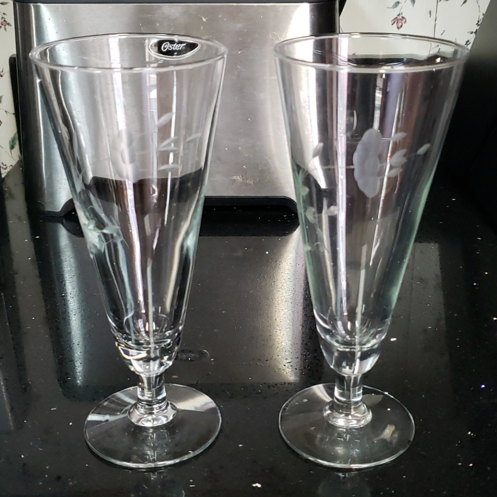 2 Princess House Heritage Pilsner Glasses